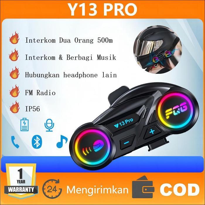 Y13 Pro Intercom Helm Motor Intercom Headset 2 Riders 500M Interkom Helm Headset Tbk