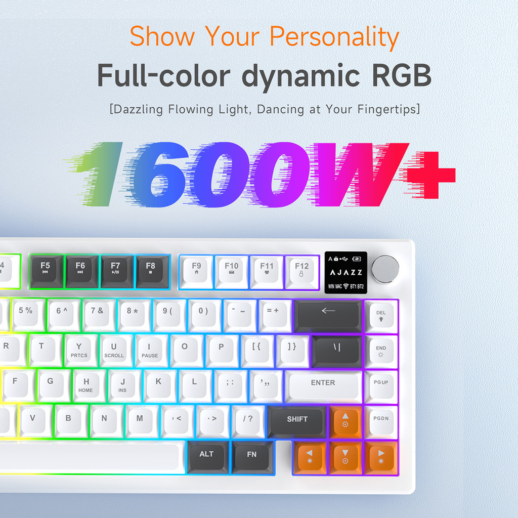 AJAZZ AF82 Office Low Profile Keyboard RGB Wired/Wireless Gaming Keyboard 75% Layout 82 keys 4000mAh