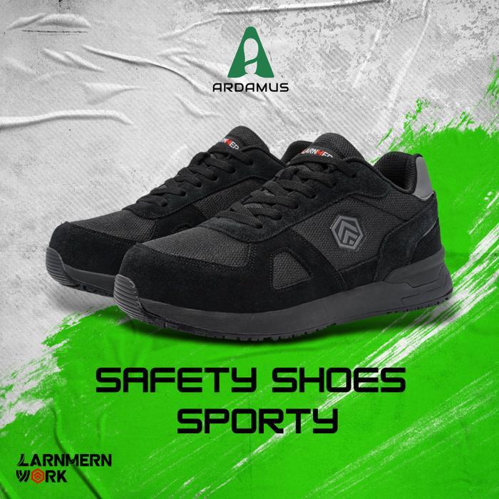 Sepatu Safety Shoes LARNMERN L9096 Black S1 SRC Anti Statis ESD Sepatu Kerja Pria & Wanita Model