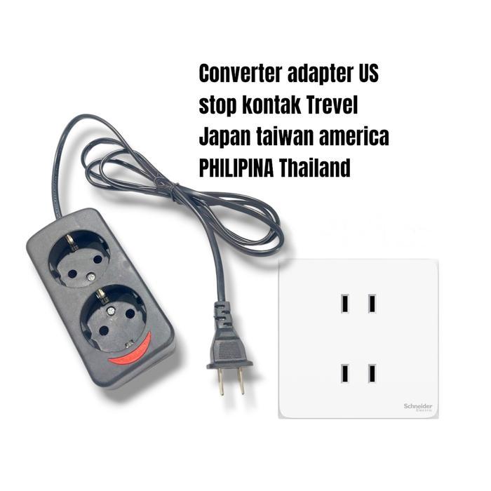 COLOKAN LISTRIK KAKI DUA 2 PIN GEPENG TRAVEL ADAPTOR USA JAPAN TIPE A - COLOKAN LISTRIK JEPANG