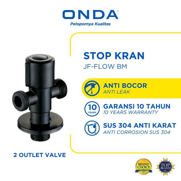 Onda Stop Kran Toilet 2 Cabang 1/2 In Kran Wc Duduk Multifungsi Keran Toilet Duduk Kran Kloset