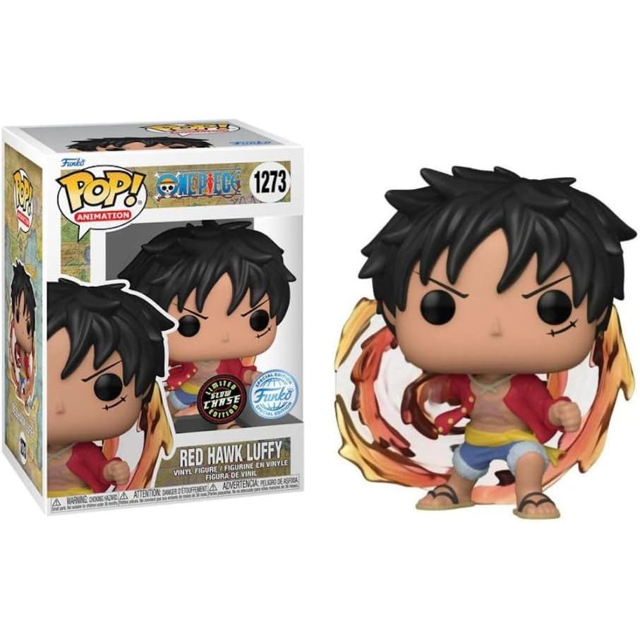FUNKO POP FIGURE One Piece Luffy (Red Hawk) GITD Figure (AAA Anime Exclusive)