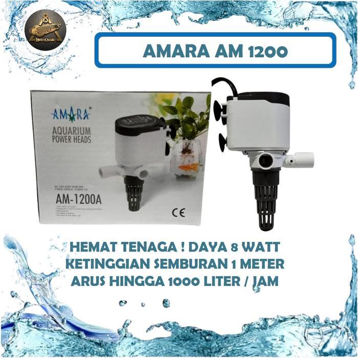 PROMO MURAH POMPA AIR AQUARIUM AMARA AM-1200A NAIK 1 METER FILTER AQUARIUM KECIL POMPA AIR