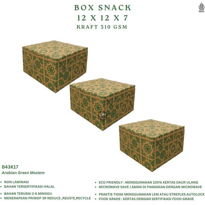 ID BOX SNACK 12X12X7 BOX ROTI SNACK BOX 12X12 (B43K17)