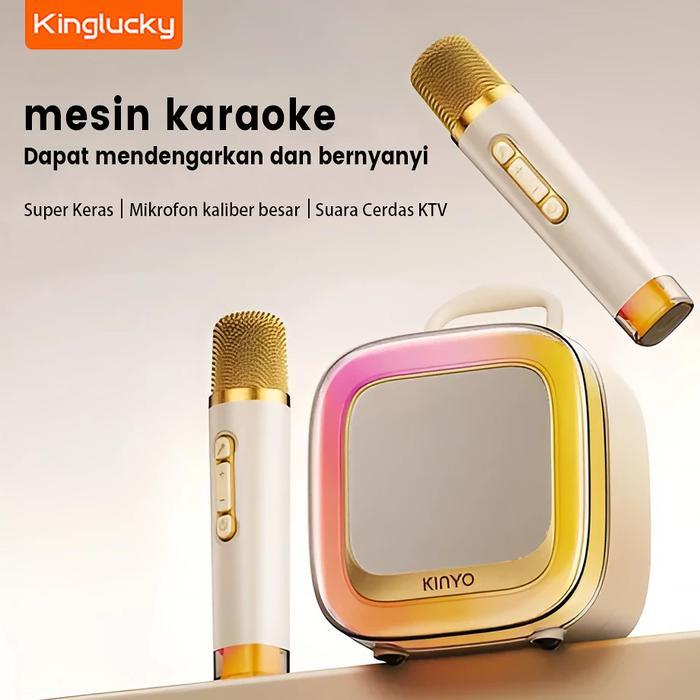 Amino Neutrik - Kinglucky K88 Speaker Bluetooth Mini Portable 2Mic Speaker Karaoke Microphone