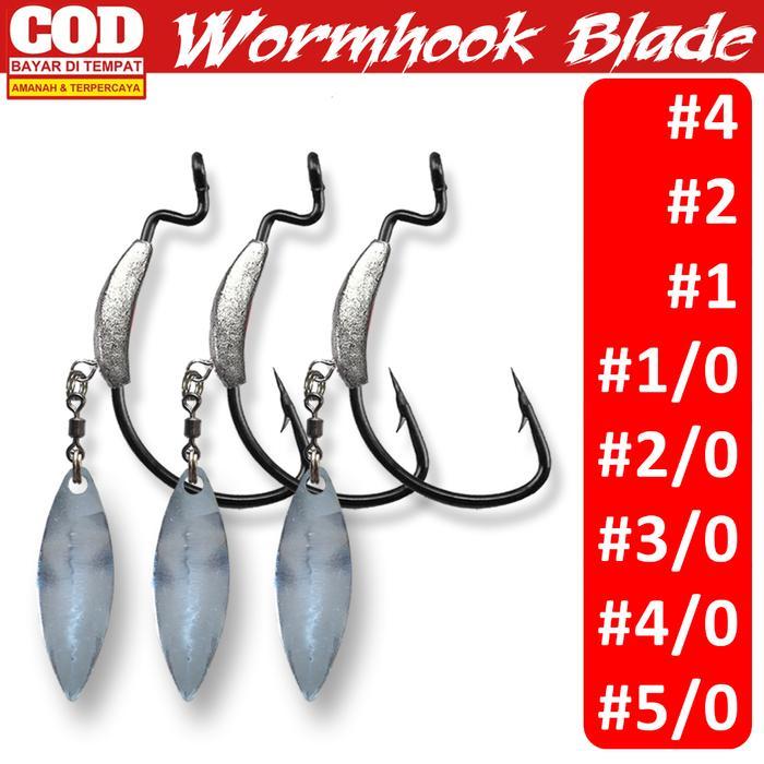 MANCING MANIA Mata Kail Wormhook Blade Untuk Umpan Pancing Softlure / Zman dengan Timah Pemberat