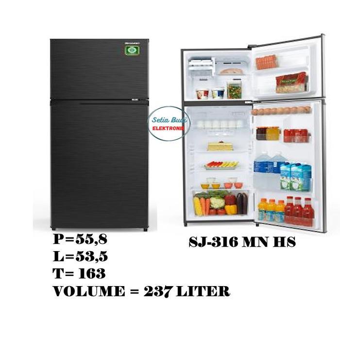 Sharp Kulkas 2 Pintu 237 Liter SJ-316MN-HS / SJ 316MNHS / 316 MN HS