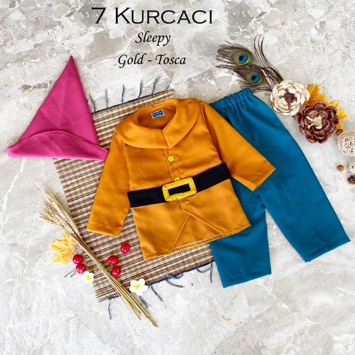 Setelan Kostum Anak Model 7Kurcaci Kostum 7 Kurcaci Animasi Kartun Disney Snow White and the Seven