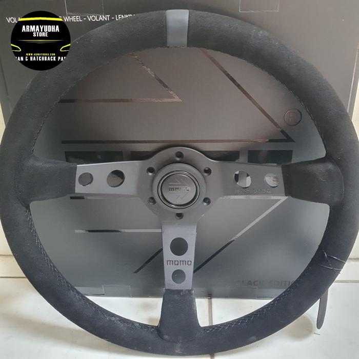 Stir racing celong momo mod 07 black edition suede like original