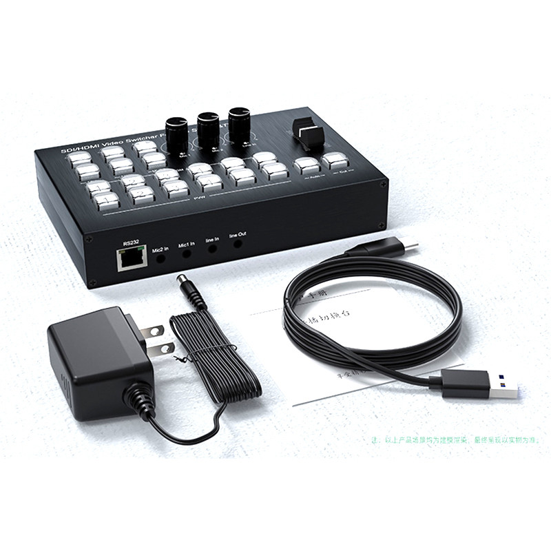New 4K 4 Channel HDMI Video Multi Camera Switcher for Live Broadcast Streaming Production Video Mixe