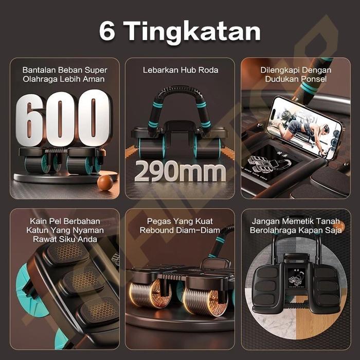 PROMO Aimilo - Ab Wheel Roller Alat Olahraga Pengecil Perut Latihan Otot Perut Alat Olahraga di