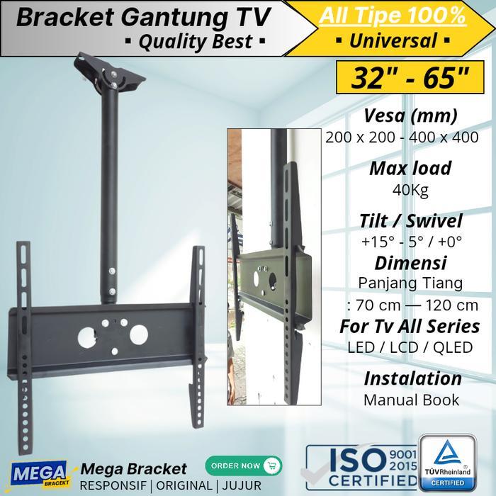 Bracket Breket TV Gantung 43 50 55 60 65 70 75 Inch Ceiling Tv Import