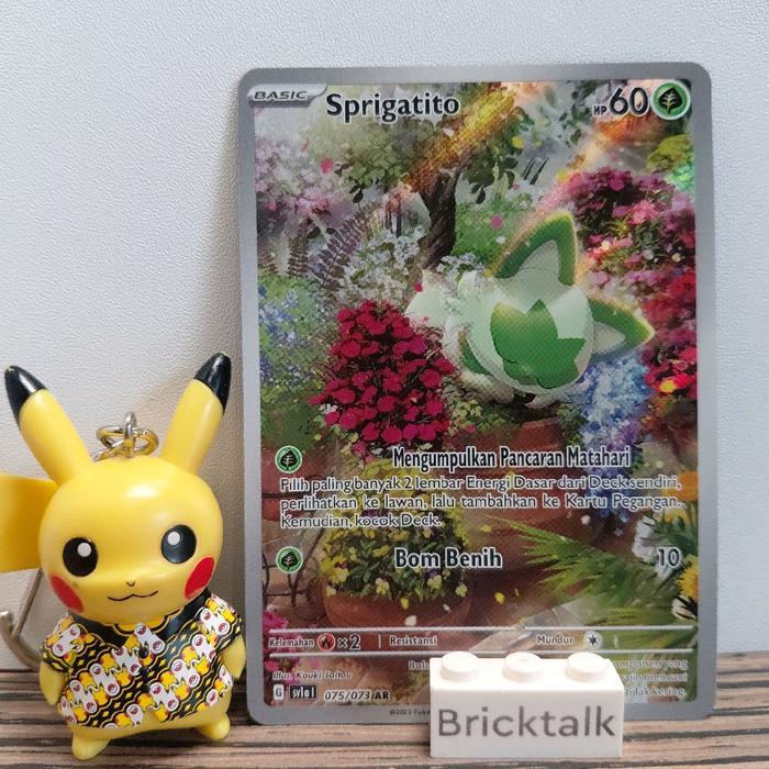 Sprigatito AR sv1a 075/073 Kartu Pokemon TCG Trading Card Game Indonesia Original