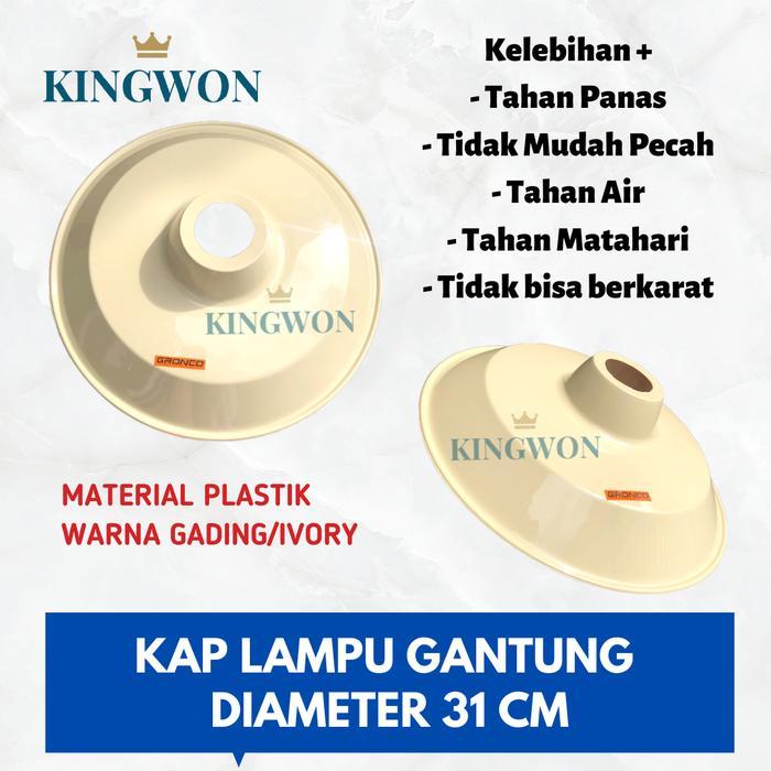 "New" Kap Lampu Plastik Jalan SATU SET KAP WD 31 cm + FITTING GANTUNG KERAMIK ALUMINIUM TUDUNG LAMPU