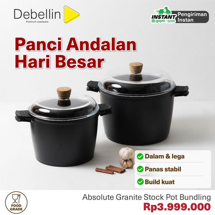 ` Debellin Absolute Stock Pot - Panci Granite Anti Lengket