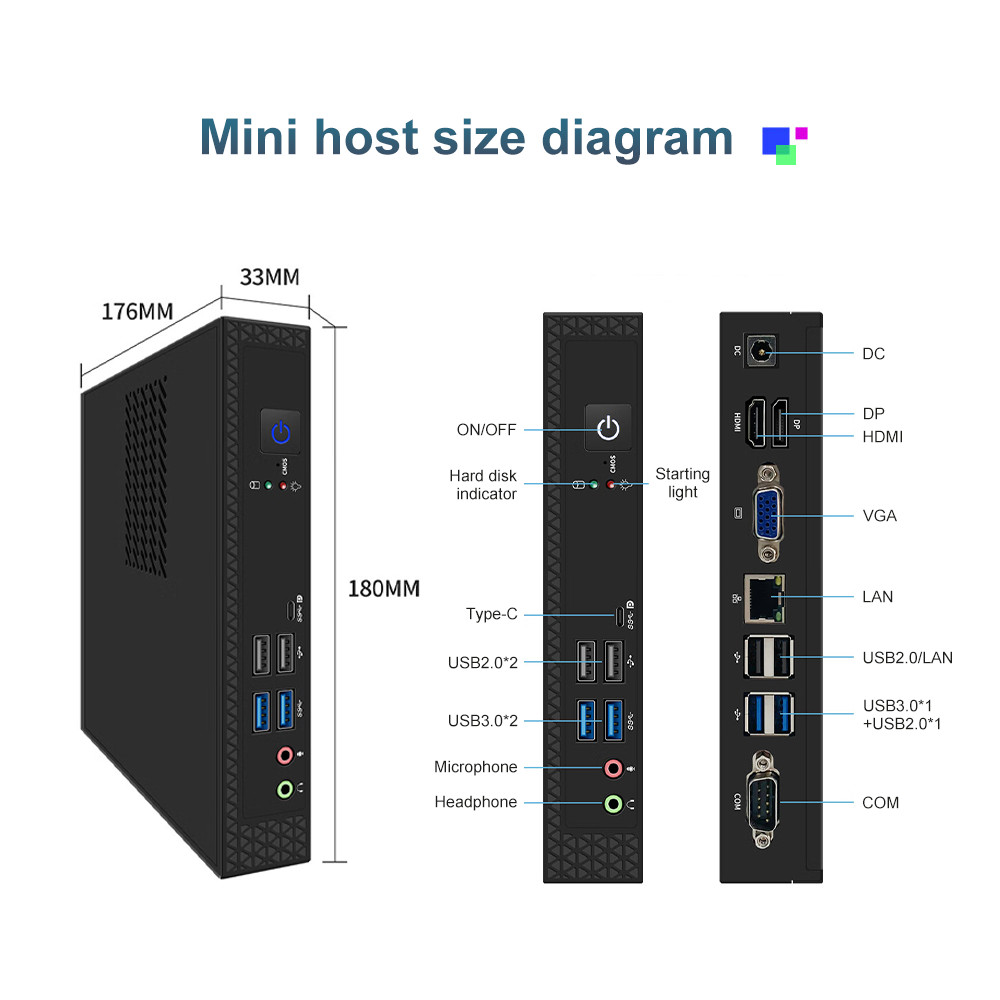 . Texhoo Mini Pc Computer Intel Core I7 I5 I3 Processador Itx Windows -