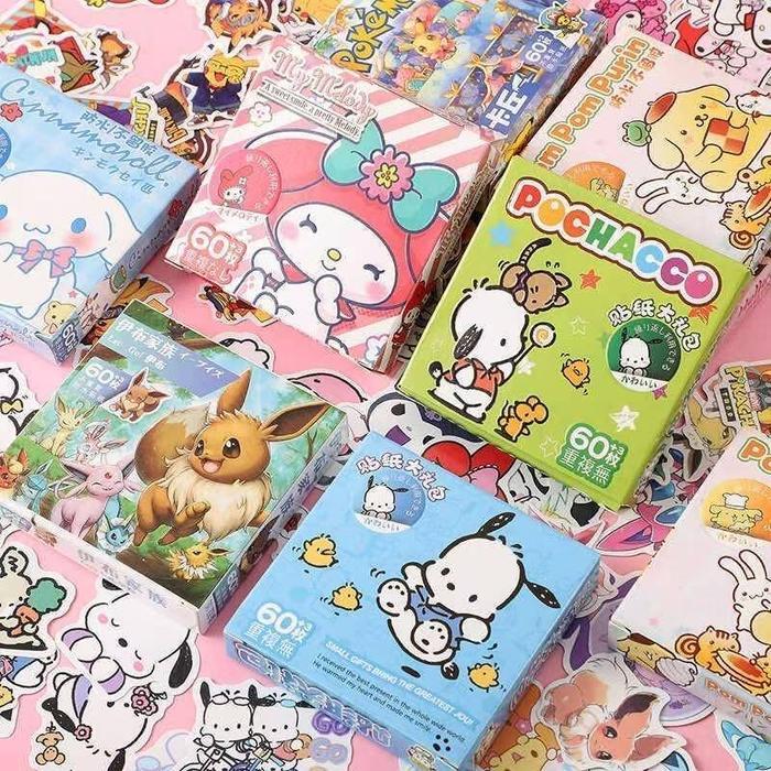 TI - 1 BOX STIKER LUCU MOTIF KARTUN KOREA AESTHETIC / STICKER TEMPELAN BUKU ANAK LUCU / STIKER CUTE