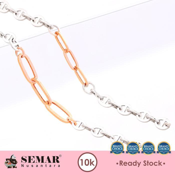 Promo Gelang Emas Kaki Alifia Rose White Gold 10K Semar Nusantara Original