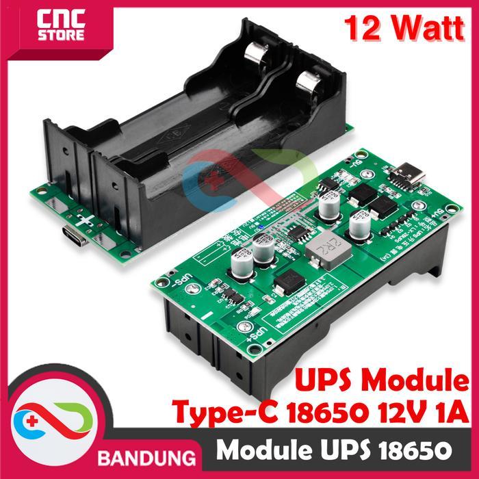 UPS MODULE 18650 12V 1A TYPE-C CHARGE DISCHARGING