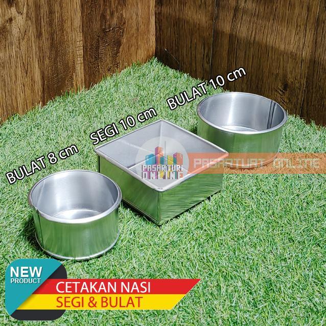 Cetakan NASI ALUMINIUM Segi / Kotak / Bulat Bento 8 cm / 10 cm