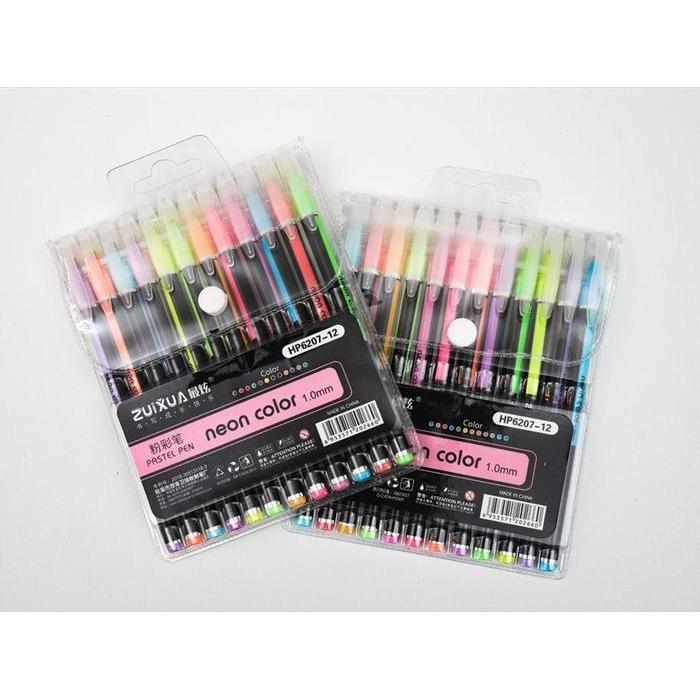 Gel Pen Glitter Pastel (12 Pcs) Davis Stationery