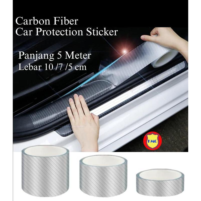 Stiker Karbon Mobil-Stiker Pijakan Pintu Mobil-Stiker Bemper Mobil