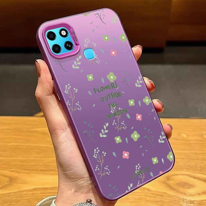 Casing Hp Untuk Infinix Smart 6 Case Casing HP Softcase ponsel silikon tahan jatuh berwarna perak Ka