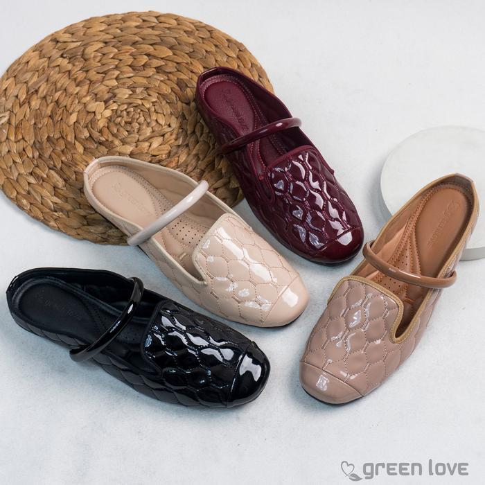 Donatello - Green Love Sepatu Flatshoes Slip On Wanita Ariana