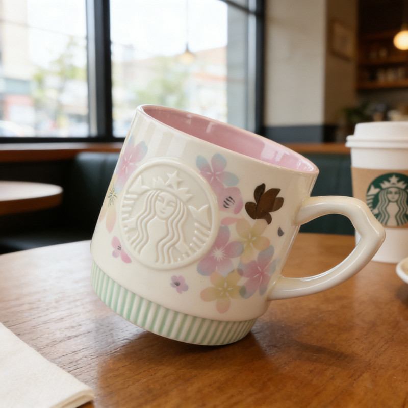 Starbucks Purple Sakura Iridescent Mug 355ml Food Grade Ceramic Heat Resistant For Latte Cappuccino