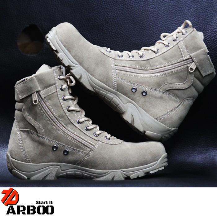 ARBOO SALE  SEPATU SAFETY MODEL DELTA BOOTS TACTICAL GURUN BAHAN KULIT PREMIUM SEPATU ORIGINAL