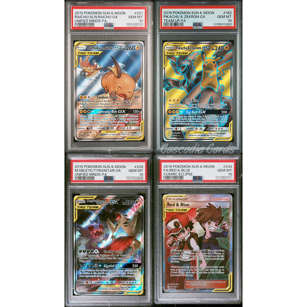 2019 Diy Proxy Ptcg Garaded Collection Card Sun & Moon Raichu/aln.raichu Gx Unifed Minds-Fa 221/234