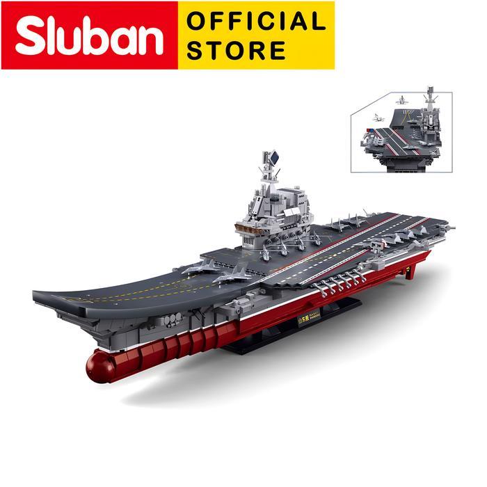 Mainan Brick Sluban Kapal Induk Perang PLA Navy Shandong 1:450 B1189