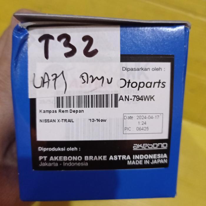 Kampas Rem Depan Xtrail T32 Akebono Berkualitas