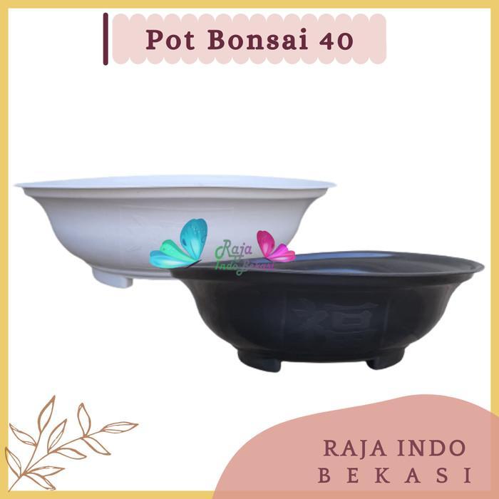 BARU!! Pot Bonsai Plastik Hitam Putih Murah Pot Bonsai Besar Kecil 20 25 30