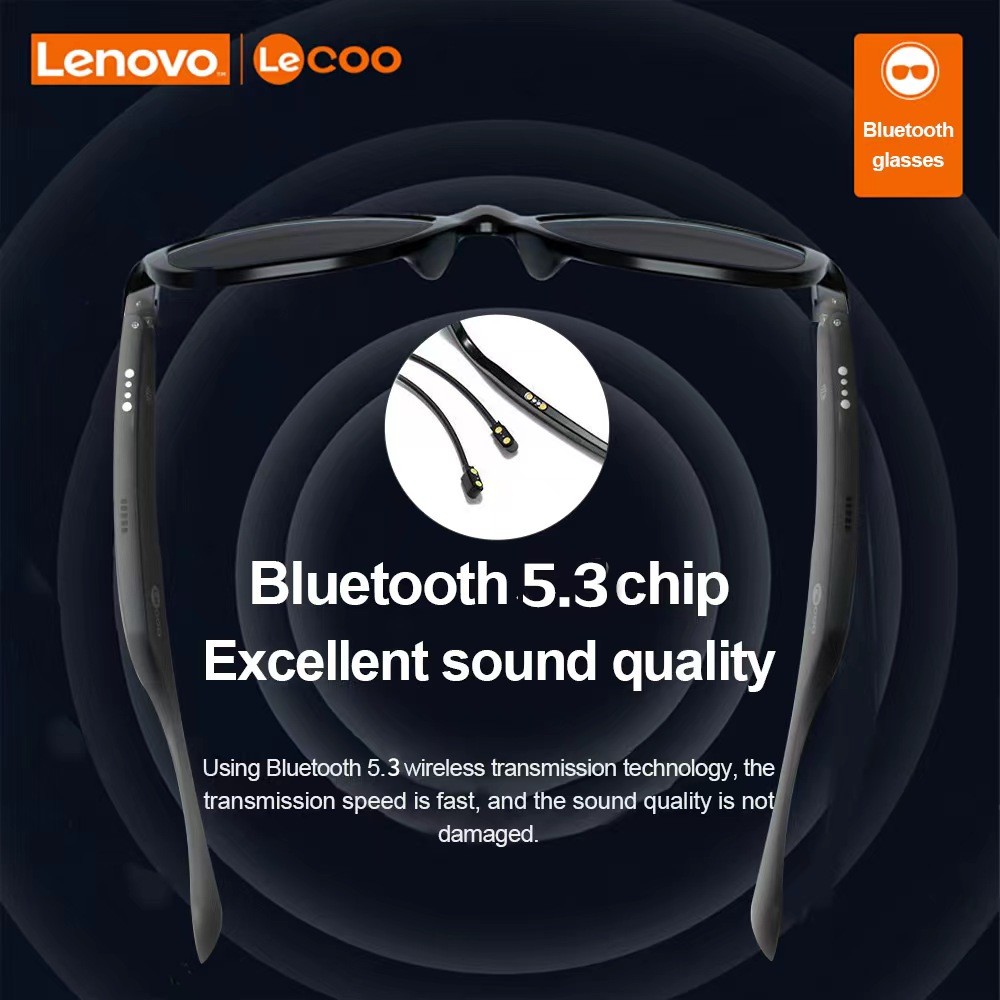 . Lenovo Lecoo C8 Lite Smart Glasses Headset Wireless Bluetooth 5.3 -