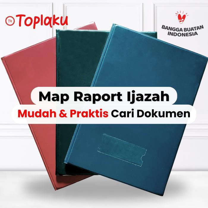 ` Toplaku Raport Pad Premium Map Raport Ijazah Anti Air Kulit Plastik Tebal Rapot Clear Holder