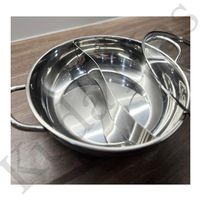 PANCI HOT POT SUKI 2 SEKAT Panci Shabu Shabu Sukiyaki + Tutup 28cm