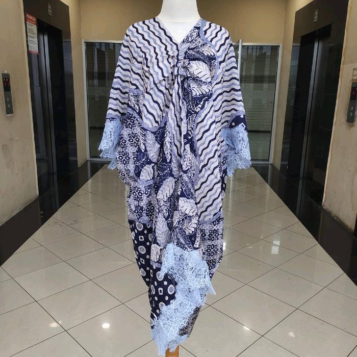 Kaftan Batik Viscose Motif Lace Wanita, Bahan Berkilau, Nyaman Dipakai, Panjang 98-112Cm - Cantik,