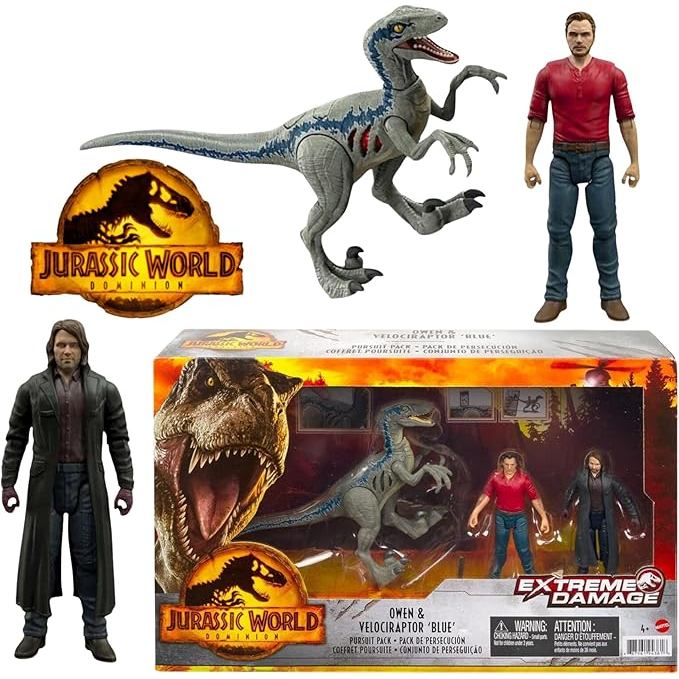 Jurassic World Dominion - Owen & Velociraptor Blue Extreme 