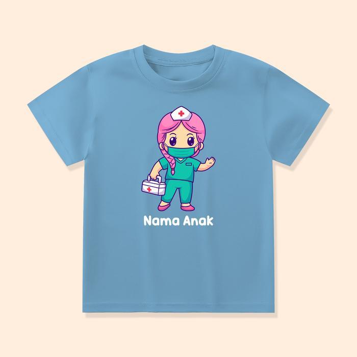 Baju Kaos Anak Dokter Perawat Custom Nama Laki-laki Perempuan ANK-09 B