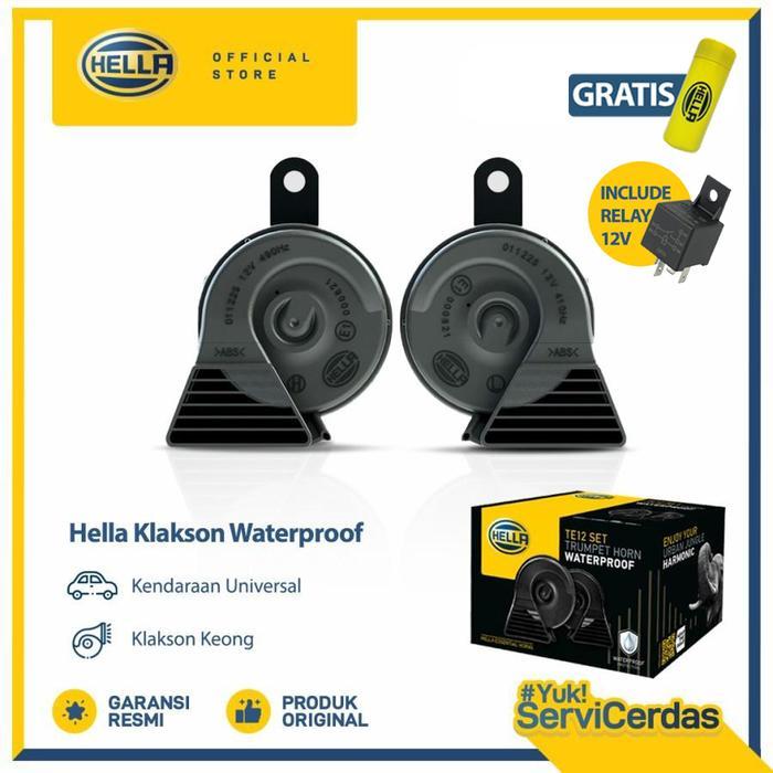 Klakson Mobil Waterproof Hella 12V Include Relay - Klakson Motor
