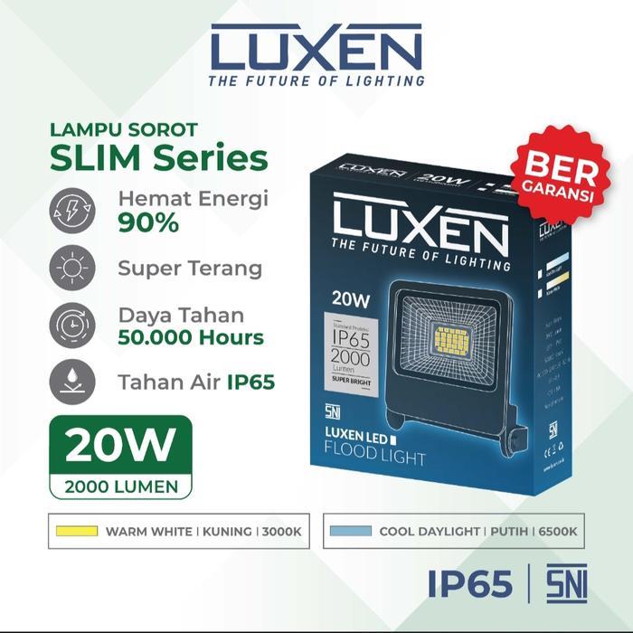 Sale Luxen Lampu Sorot Led Flood Light 20W 20 Watt Bagus Anti Air