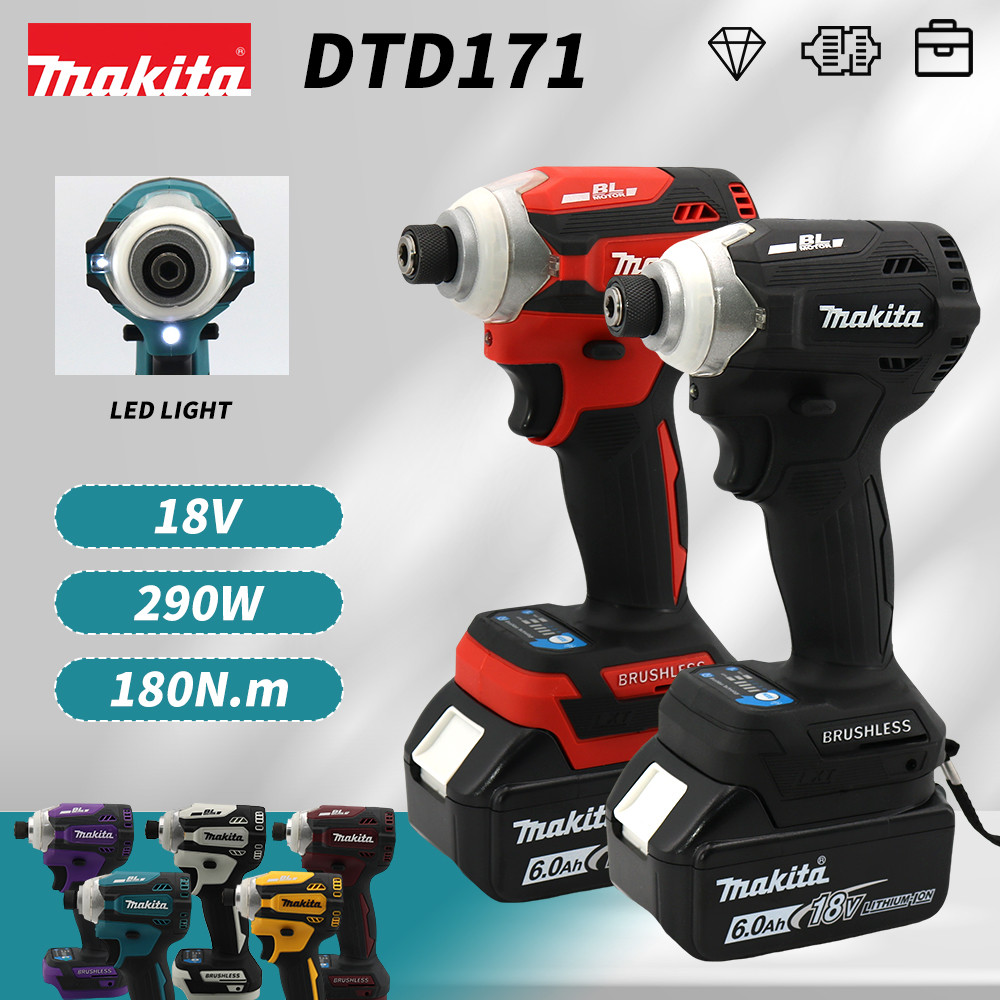 " Makita Dtd171 Cordless Impact Electric Screwdriver Brushless Compact Driver 18V Battery Household