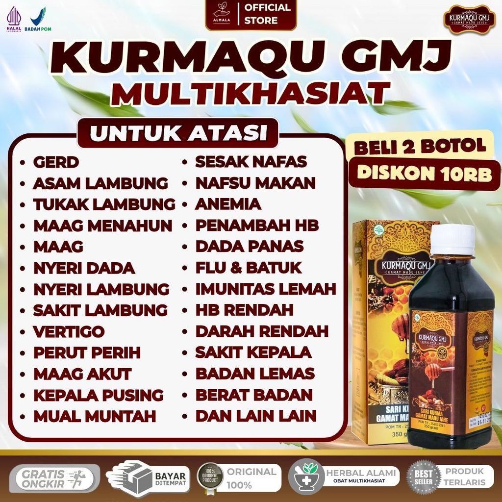 Kurmaqu GMJ Ekstrak Gamat Madu Jahe Untuk Dada Panas Akibat GERD Mulut Asam Dan Tenggorokan Mengganj