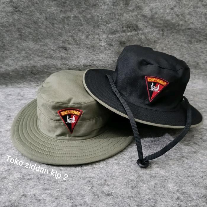 Topi Rimba Hijau Brimob Bolak Balik / Topi Rimba Hijau Brimob