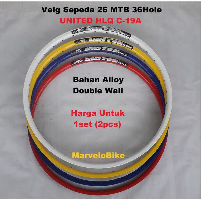 Rim Velg Sepeda 26 MTB United 32/36 Hole
