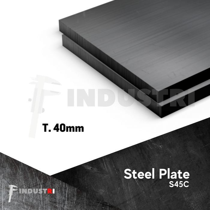 Plat S45C custom tebal 40mm ukuran 100mm x 225mm x 3pcs pesanan kak Rifaldi