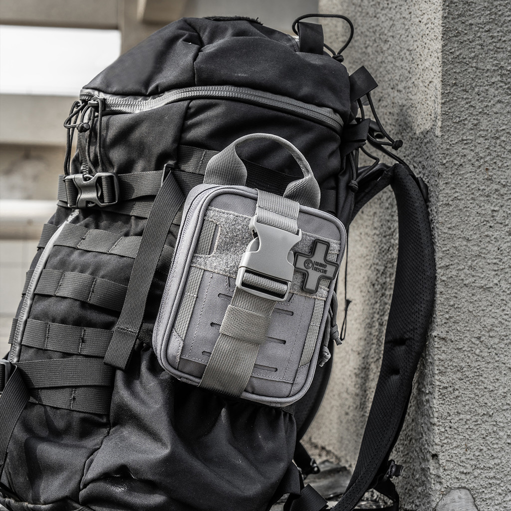 RHINO RESCUE EDC IFAK Survival Trauma Kit Molle Tactical Pouch With Metal Tourniquets,Bandage,Chest