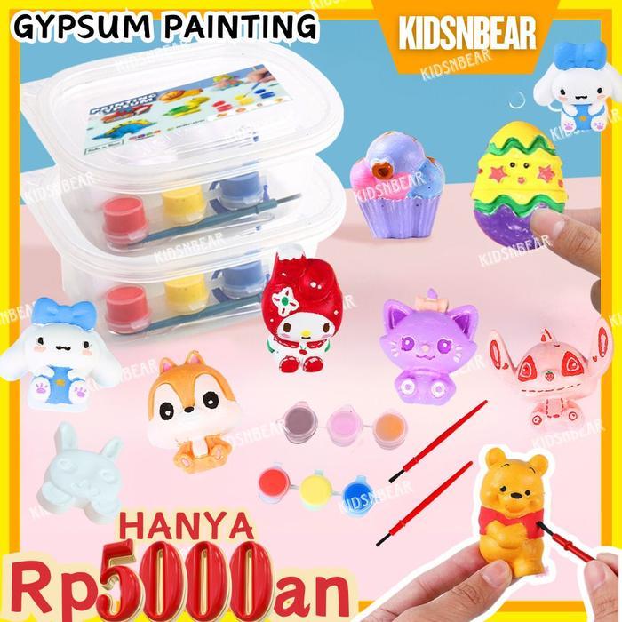 mainan anak mewarnai gypsum lukis anak Gypsum Painting Set Mainan Edukasi Anak Mewarnai Art