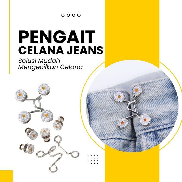 Pengecil Lingkar Pinggang Kebesaran Pengait Kancing Celana Jeans